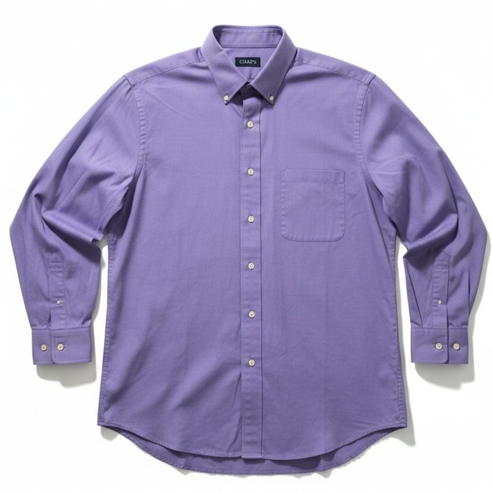 Chaps Wrinkle Free Long Sleeve Purple Button Down, Men's Large‎ 16 Dress Shirt
